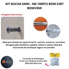 Bucha 6mm M6 C/anel Aba  Plastica Fixacao Parede Bom-5307 Pac
