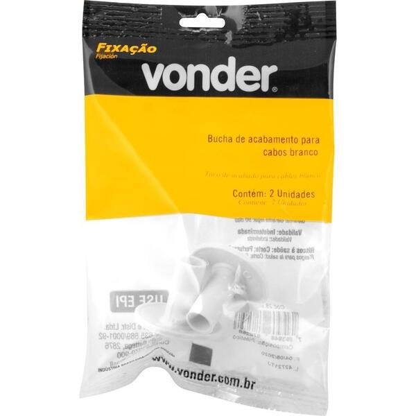 Bucha Acabamento Para Cabos Branca Com 2 Peças Vonder