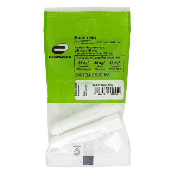 Bucha MU para Bases Maciças 12mm com 2 unidades Standers