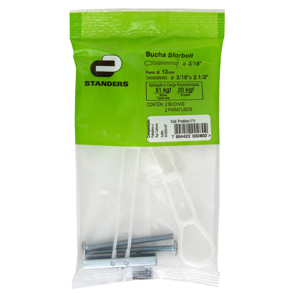 Bucha Sforbolt para Gesso 13mm com 2 unidades Standers