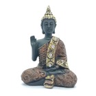Buda Abhaya Mudra Coragem Palma Da Mão Frente - Preto 13cm