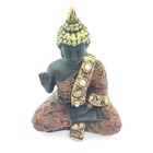 Buda Abhaya Mudra Coragem Palma Da Mão Frente - Preto 13cm