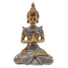 Buda Da Reflexão Yoga Rezando Buda Gold Brilhante 12 Cm