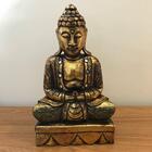 Buda Dourado Em Madeira 40cm