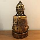 Buda Dourado Em Madeira 45cm