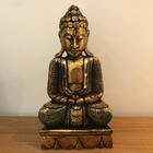 Buda Dourado Em Madeira 45cm