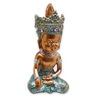 Buda Tailandês Da Prosperidade Contemplando Azul12cm