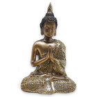 Buda Tailandês Yoga Orando Buda Cobre Brilhante 12 Cm
