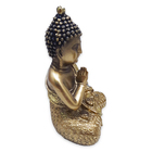 Buda Tibetano Da Sabedoria Meditação Gold Com Strass 15cm