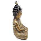 Buda Tibetano Da Sabedoria Meditação Gold Com Strass 15cm