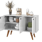 Bufete Aparador 3 Portas  Multiuso Branco Premium Gourmet Luxo