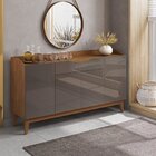 Buffet 160cm 4 Portas 1 Gaveta Ravena Versátile Cedro/cinza P