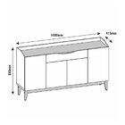 Buffet 160cm 4 Portas 1 Gaveta Ravena Versátile Cedro/cinza P