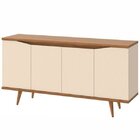 Buffet 160cm 4 Portas Pés Em Madeira Maciça Grace Versátile