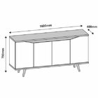 Buffet 160cm 4 Portas Pés Em Madeira Maciça Grace Versátile