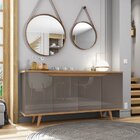 Buffet 160cm 4 Portas Pés Em Madeira Maciça Grace Versátile