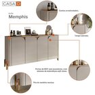 Buffet 165cm 4 Portas Pés De Madeira Maciça Memphis Off White