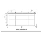 Buffet 165cm 4 Portas Pés De Madeira Maciça Memphis Off White