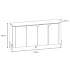 Buffet 165cm 4 Portas Pés De Madeira Maciça Memphis Off White