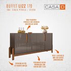 Buffet 170cm 4 Portas Lizz Versátile 2022 Cinza Perola/cedro