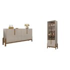 Buffet 170cm E Cristaleira Com Pés De Madeira Maciça Lizz Off