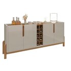 Buffet 190cm E Aparador 2 Gavetas Com Pés De Madeira Maciça L