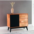 Buffet 1 Porta 3 Gavetas Rubi Natural/preto