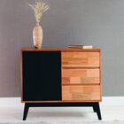 Buffet 1 Porta 3 Gavetas Rubi Natural/preto