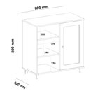 Buffet 1 Porta Palhinha Rattan Charlotte Carvalho/menta