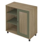 Buffet 1 Porta Palhinha Rattan Charlotte Carvalho/menta