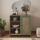 Buffet 1 Porta Palhinha Rattan Charlotte Carvalho/menta