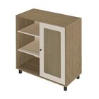 Buffet 1 Porta Palhinha Rattan Charlotte Carvalho/off White