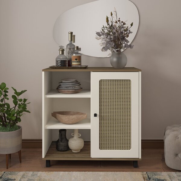 Buffet 1 Porta Palhinha Rattan Charlotte Pinho/off White