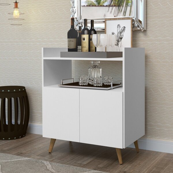 Buffet 2 Portas 1 Nicho 1 Prateleira Suiça Branco