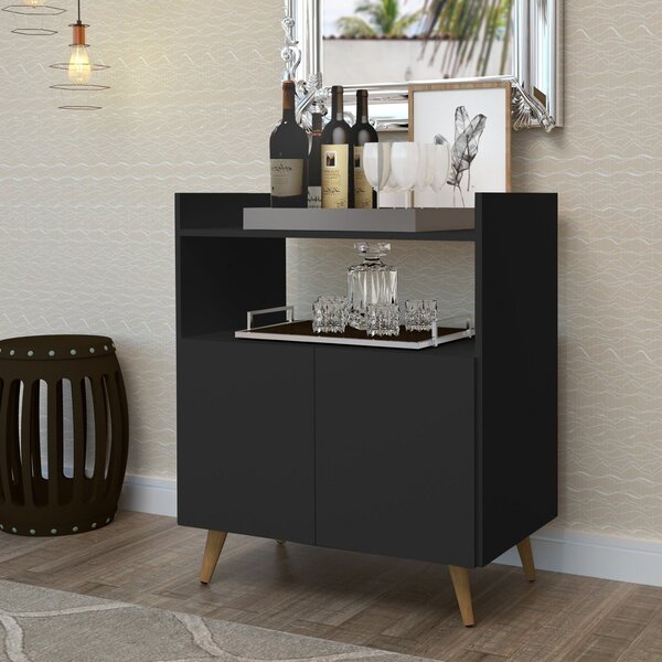 Buffet 2 Portas 1 Nicho 1 Prateleira Suiça J&a Móveis Preto