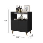 Buffet 2 Portas 1 Nicho 1 Prateleira Suiça J&a Móveis Preto