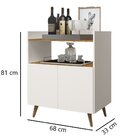 Buffet 2 Portas 1 Nicho 1 Prateleira Suíça Off White/nature