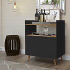 Buffet 2 Portas 1 Nicho 1 Prateleira Suiça Preto/nature