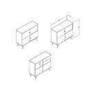 Buffet 2 Portas 2 Nichos Retrô Rt3011 Branco/rústico