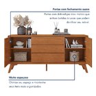 Buffet 2 Portas 3 Gavetas 165cm Pés Em Madeira Maciça Ares Na