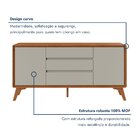 Buffet 2 Portas 3 Gavetas 165cm Pés Em Madeira Maciça Ares Na