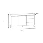 Buffet 2 Portas 3 Gavetas 166cm X 84cm Rennes Cedro/off White