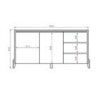 Buffet 2 Portas 3 Gavetas 166cm X 84cm Rennes Cedro/off White
