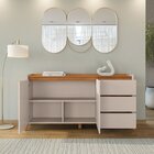 Buffet 2 Portas 3 Gavetas 166cm X 84cm Rennes Cedro/off White