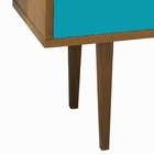 Buffet 2 Portas 3 Gavetas Vintage Azul/branco Laqueado Fosco