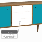 Buffet 2 Portas 3 Gavetas Vintage Azul/branco Laqueado Fosco