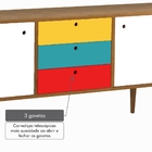 Buffet 2 Portas 3 Gavetas Vintage Branco/colorido Laqueado Fo