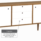 Buffet 2 Portas 3 Gavetas Vintage Branco Laqueado Fosco E Est