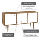 Buffet 2 Portas 3 Gavetas Vintage Branco Laqueado Fosco E Est