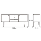 Buffet 2 Portas 3 Gavetas Vintage Branco Laqueado Fosco E Est